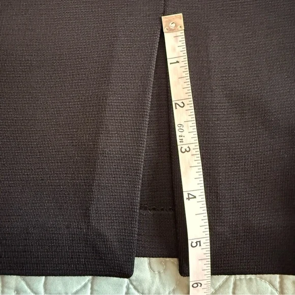 St. John Black Luster Knit Ruffle Cocktail Dress Size 8 Women - Picture 5 of 12